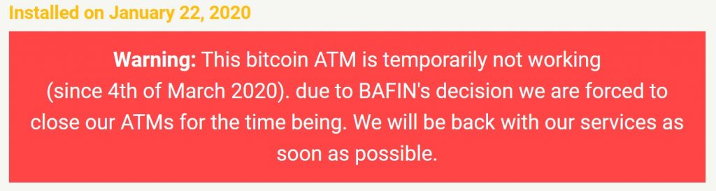 German Crypto Regulator BaFin Shuts Down Unauthorized Bitcoin ATMs German Crypto Regulator BaFin Shuts Down Unauthorized Bitcoin ATMs