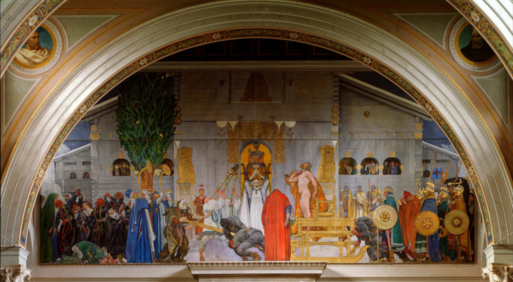 Carl Larsson, Midvinterblot, 1915. 1900-talskonst efter Snorre — inte arkeologi.
