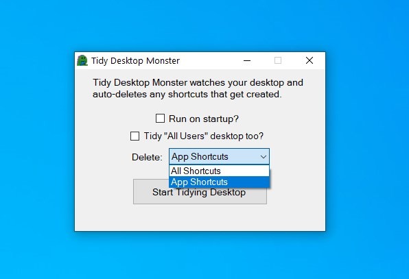 Tidy Desktop Monster settings