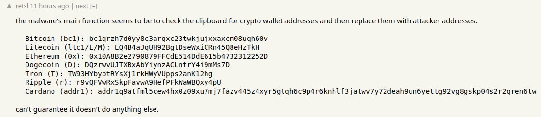Xubuntu malware targets crypto wallet